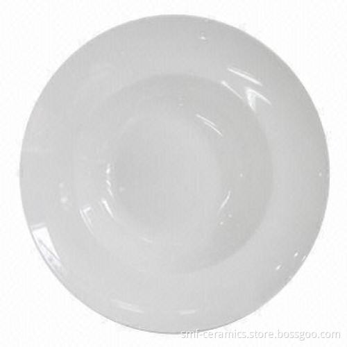 12-inch Round Pasta Plate, Made of Porcelain, Ideal for Spaghetti/Pasta, CIQ-/FDA-/LFGB-approved